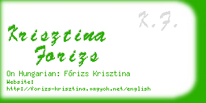 krisztina forizs business card