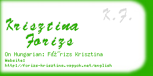 krisztina forizs business card
